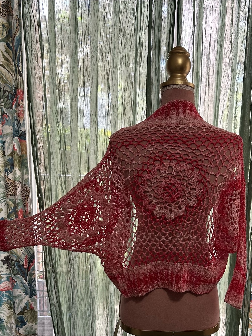Open Crochet Knit Women's crop